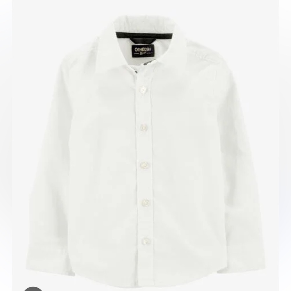 NWT - OSHKOSH Toddler Uniform Button-Front Shirt. WHITE. SIZE 2T